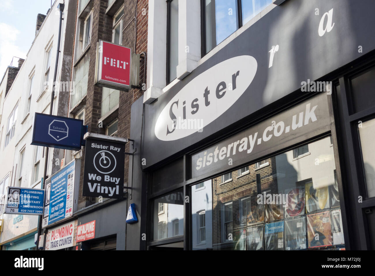 Sister Ray record shop on Berwick Street, Soho, London W1, UK Stock Photo