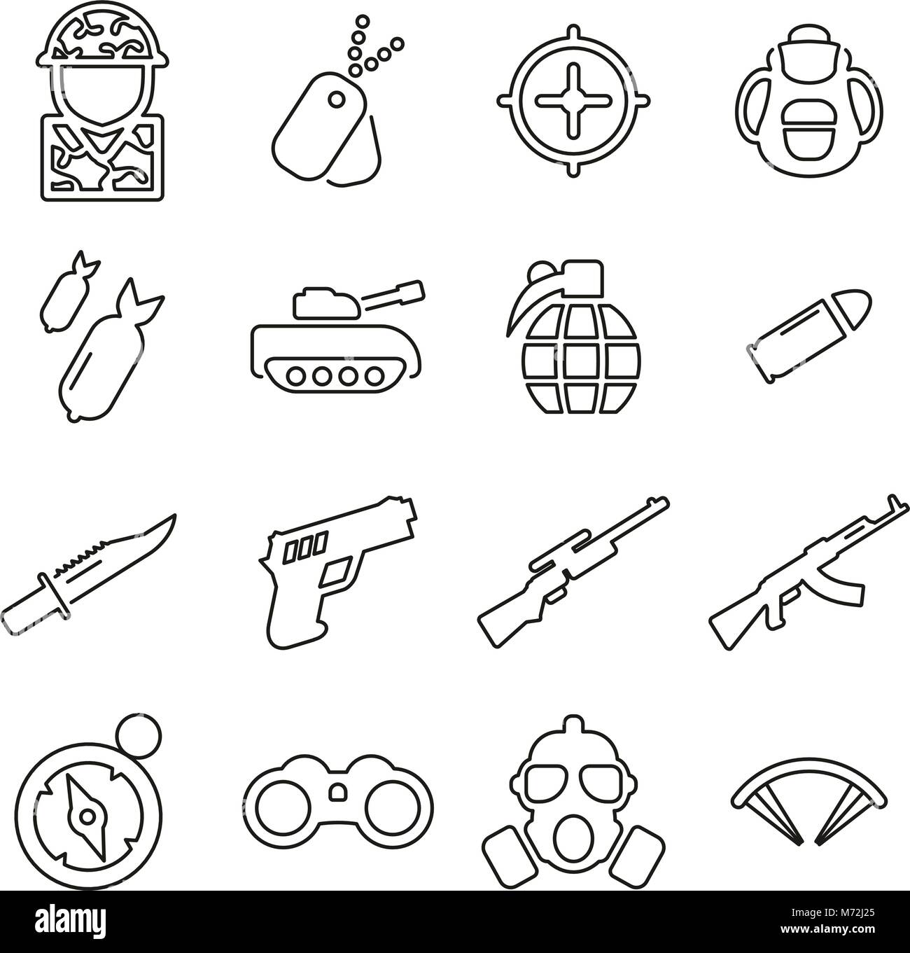 Set military war line Stock Vector Images - Alamy
