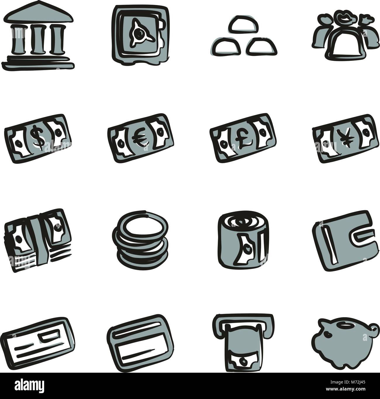 Money Icons Freehand 2 Color Stock Vector Image & Art - Alamy
