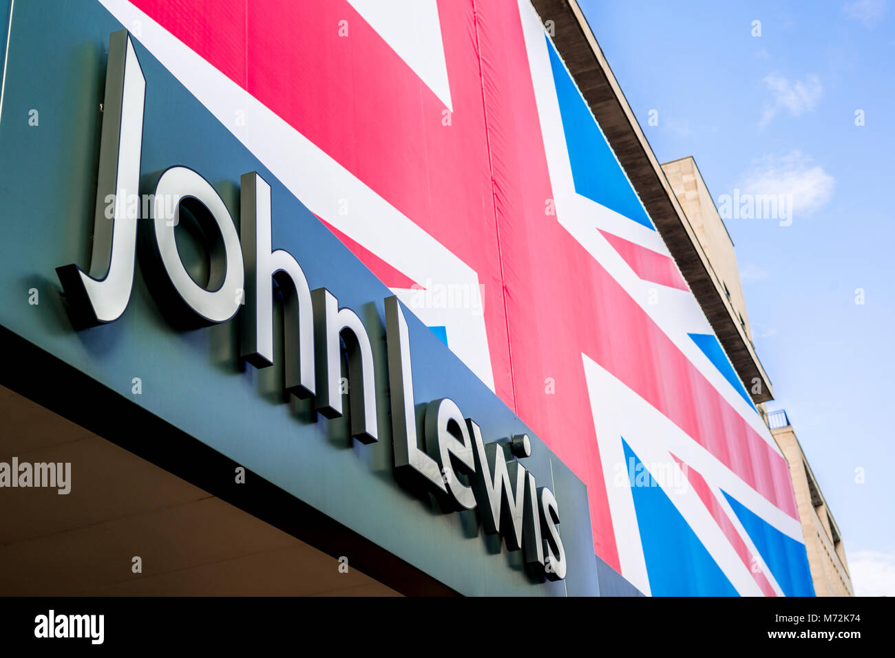 John Lewis department store with Union Jack flag Stock Photo