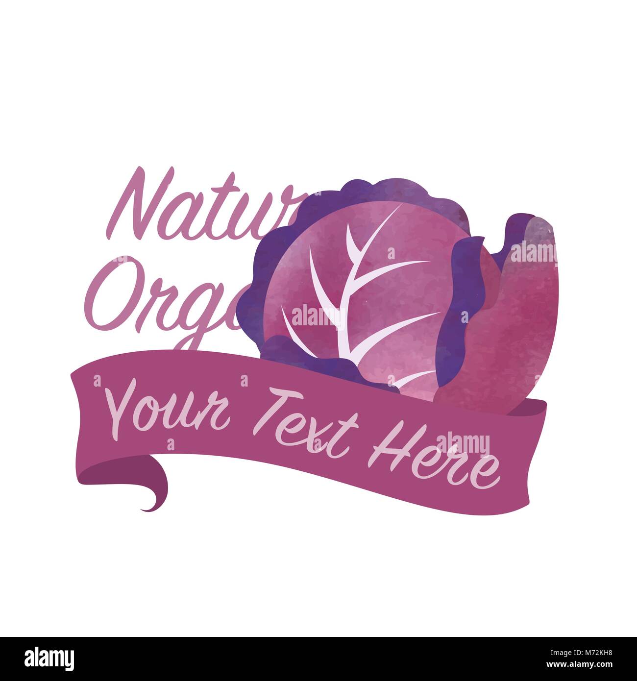 Colorful watercolor texture vector nature organic vegetable banner ...