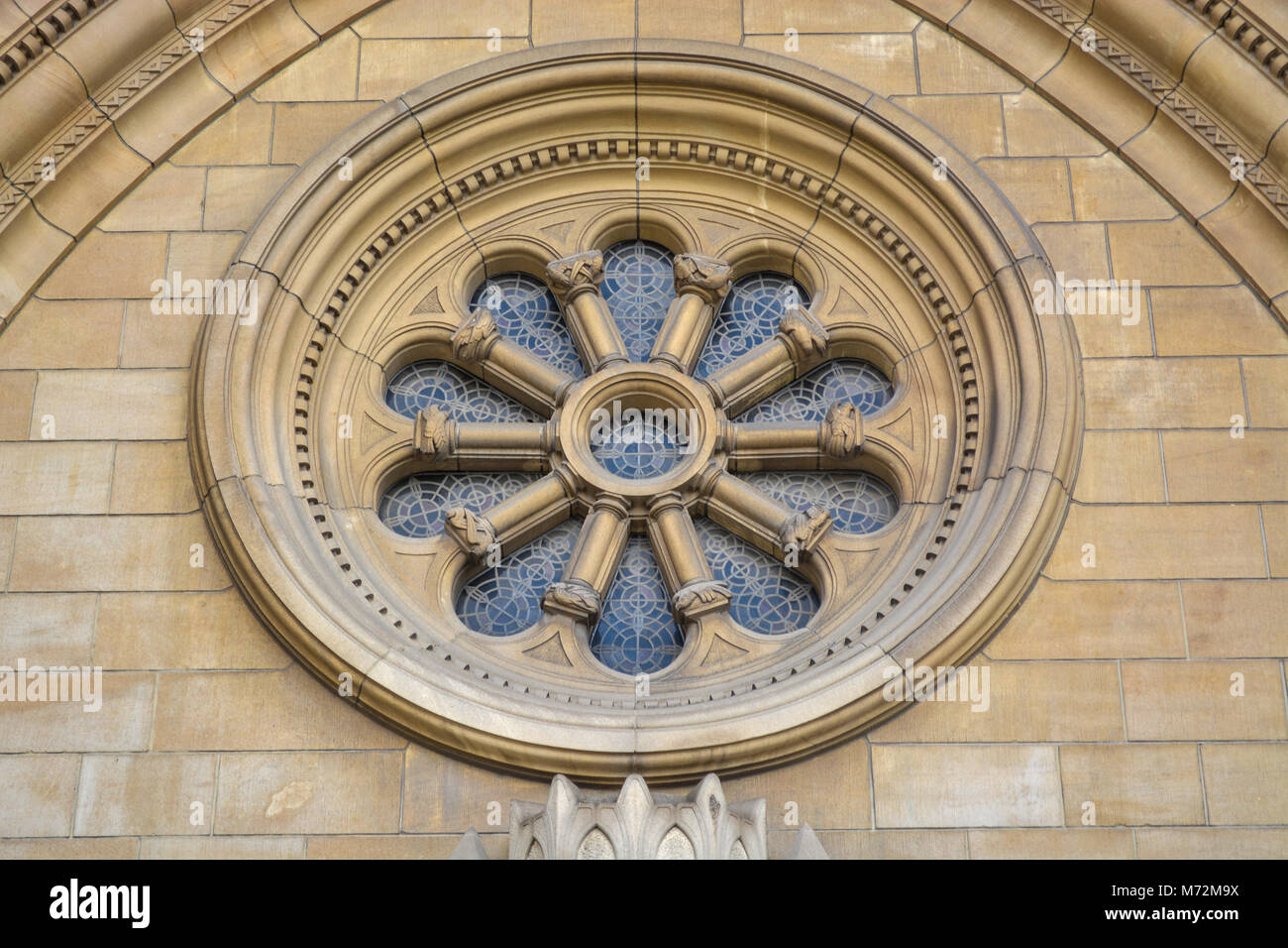 rosette gothic window on Cathedral Luxembourg Stock Photo - Alamy