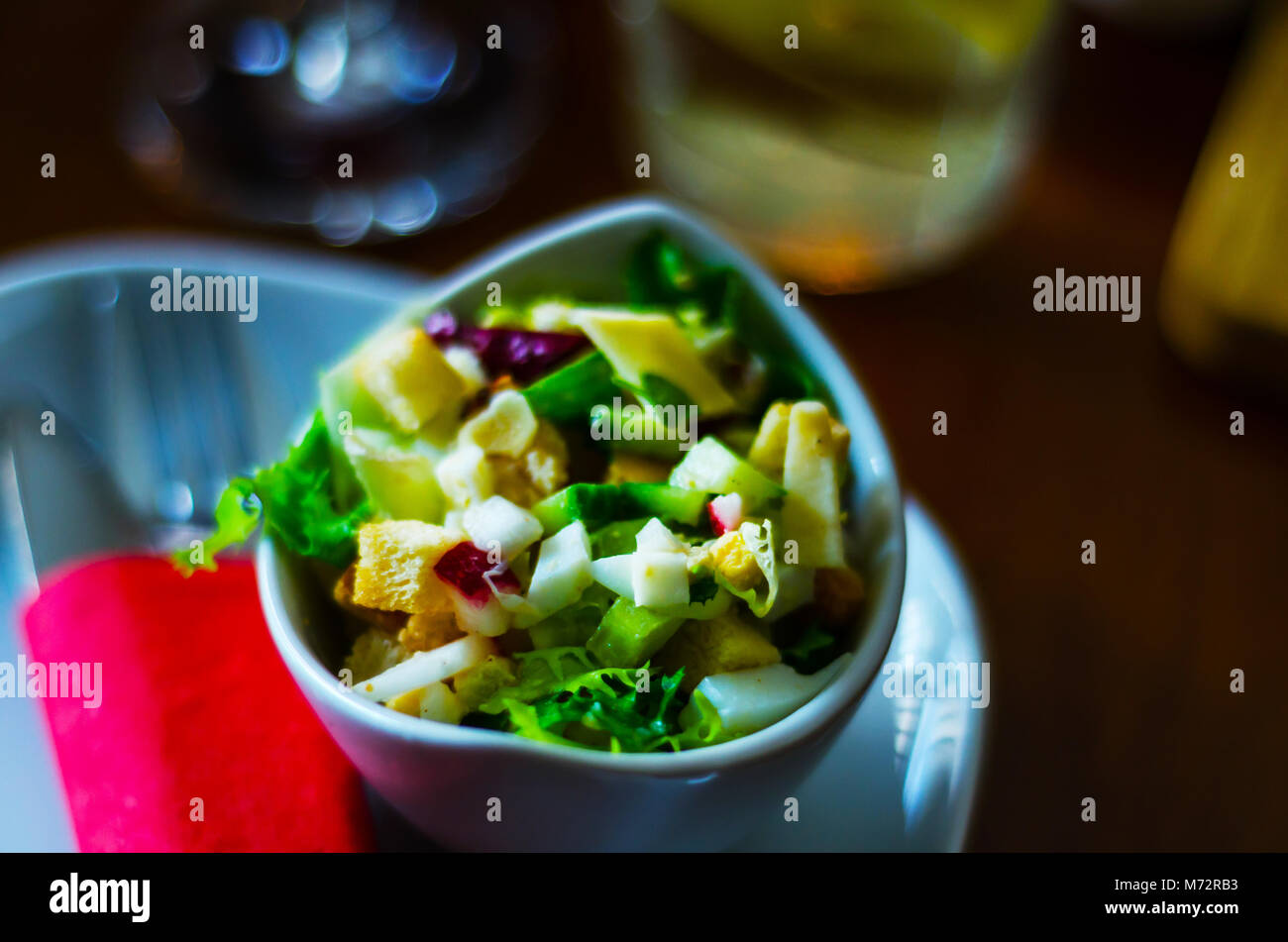 Set with different appetizers in small portions, healthy and delicious