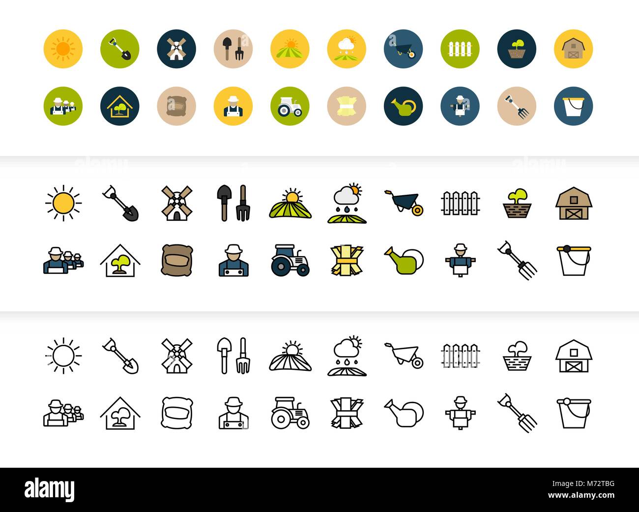 Farm tools icon line Stock Vector Images - Alamy