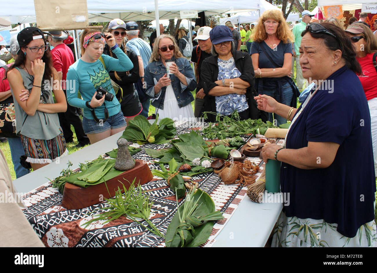Exhibit on Hawaiian plant based healing . Lā‘au Lapa‘au expert Ka‘ohu