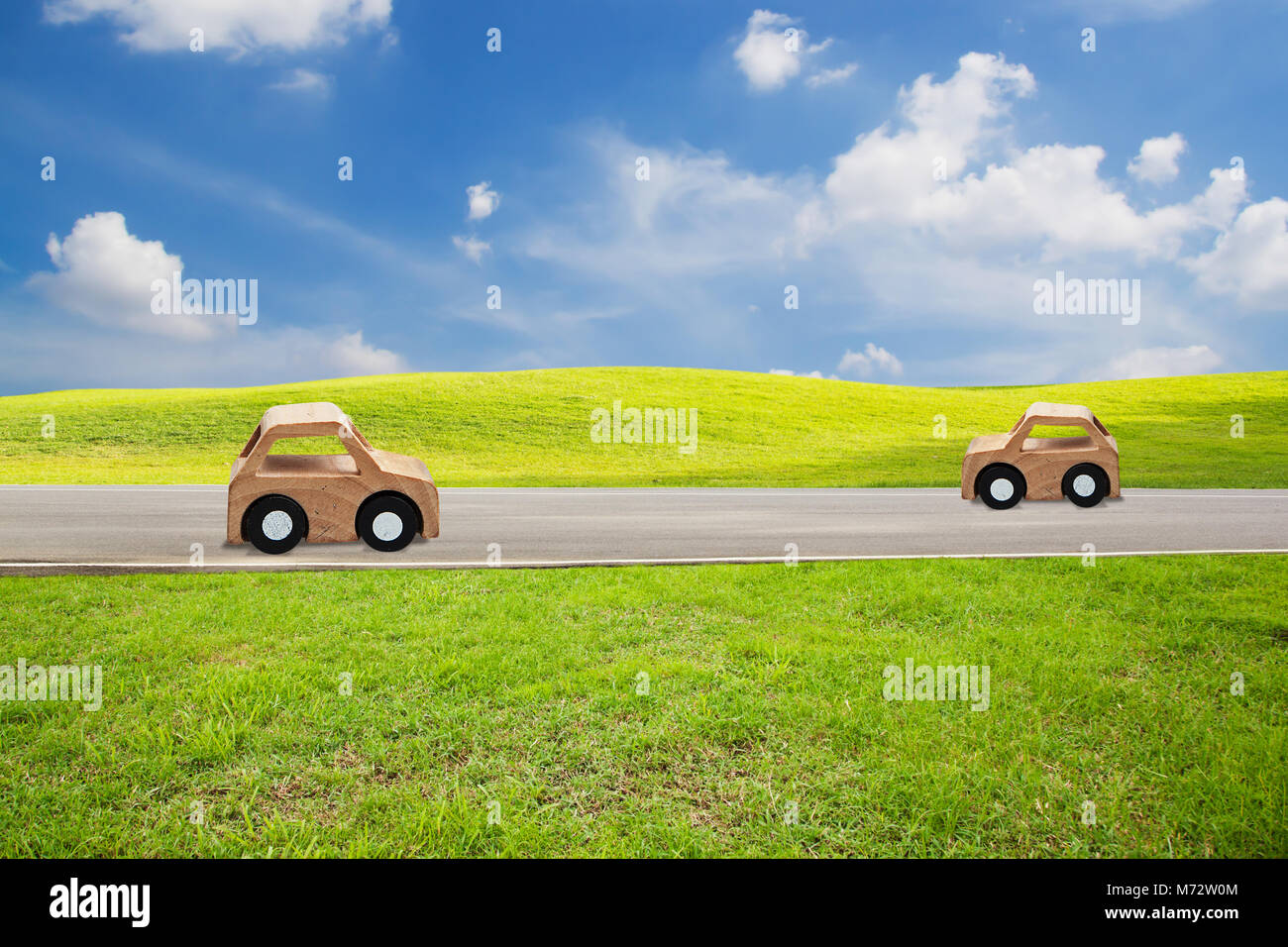 Alternative energy with vehicles. Concept Stock Photo