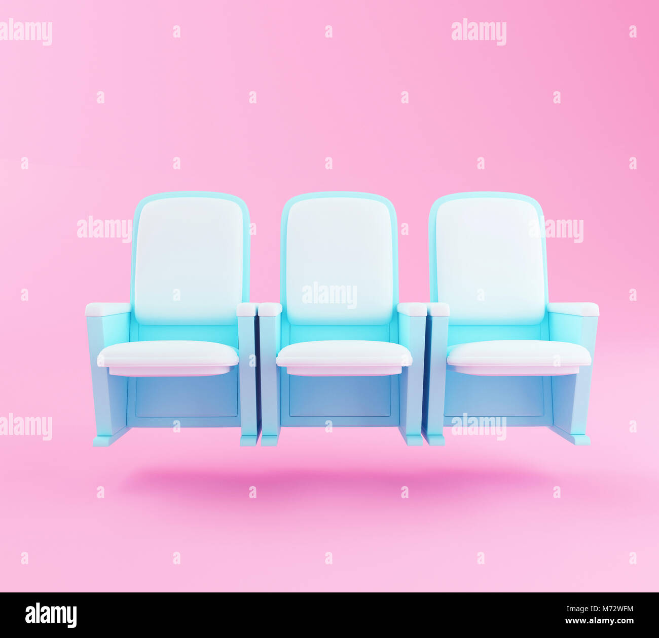 3d Illustration Cartoon Theater Seats On Pink Background Cinema And Entertainment Concept Stock Photo Alamy
