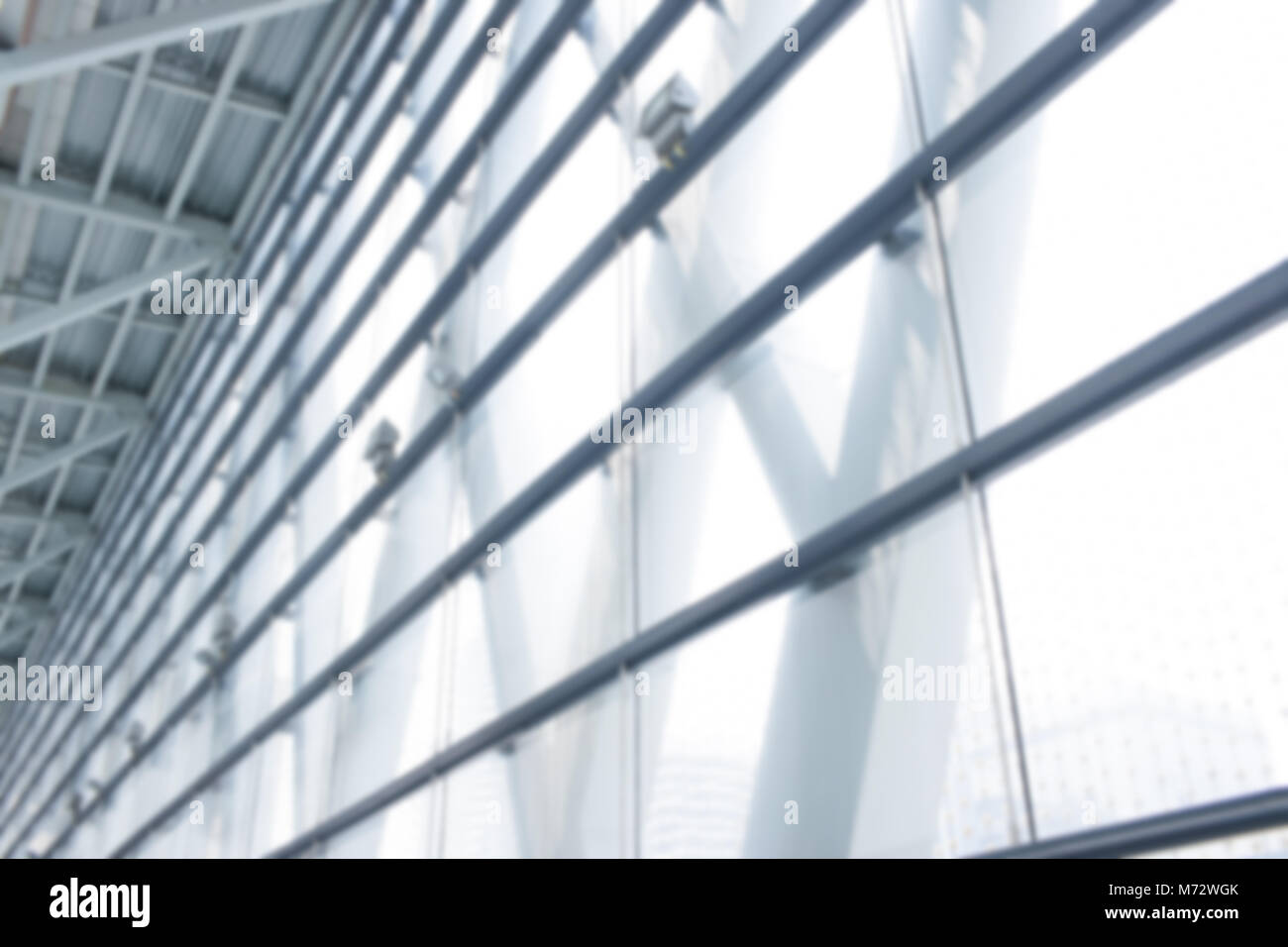 glass window or glass wall interior blurred background Stock Photo