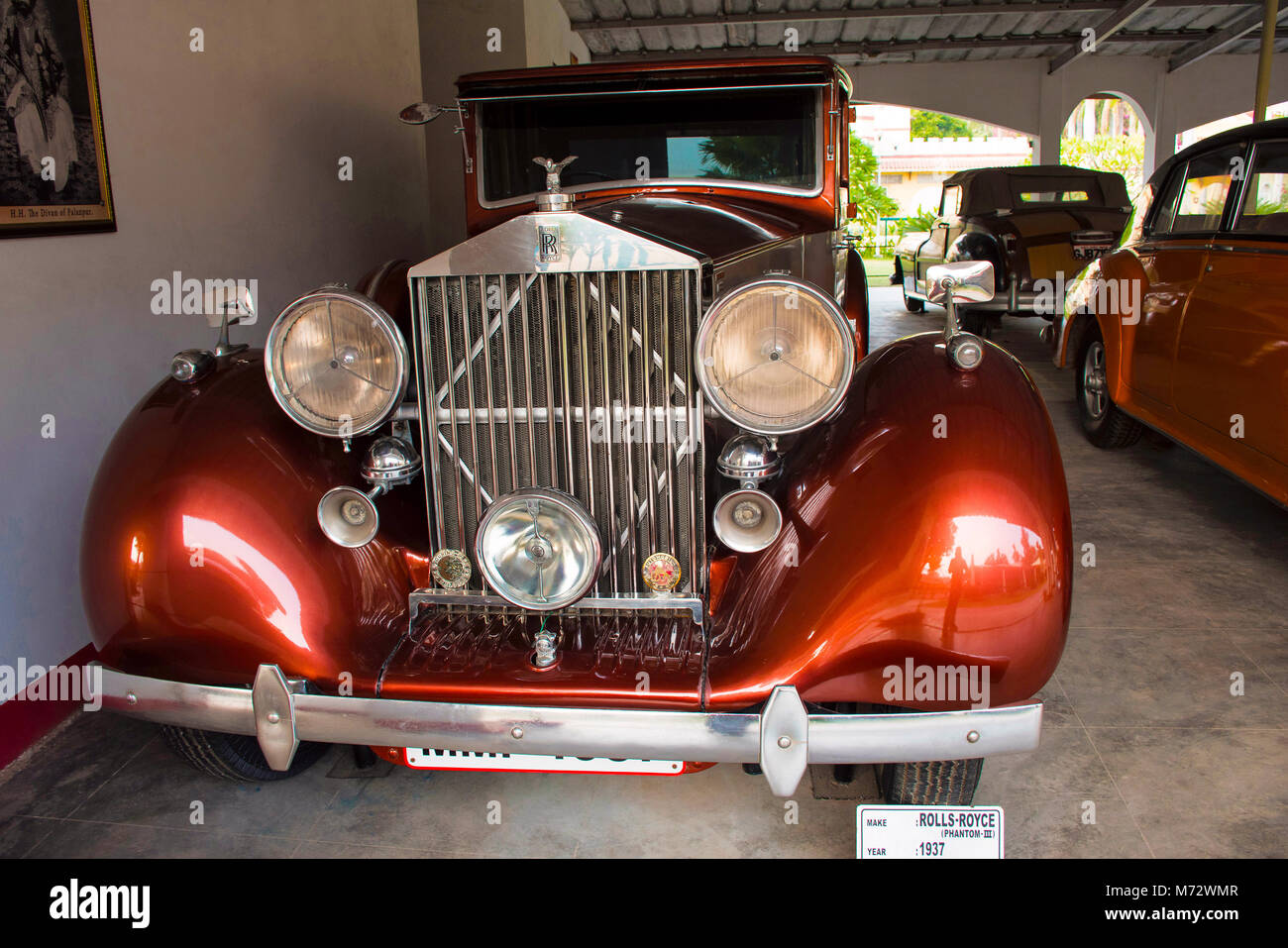 Rolls Royce, brown colored vintage car in Auto World Vintage Car Museum of Ahmedabad Gujarat Stock Photo