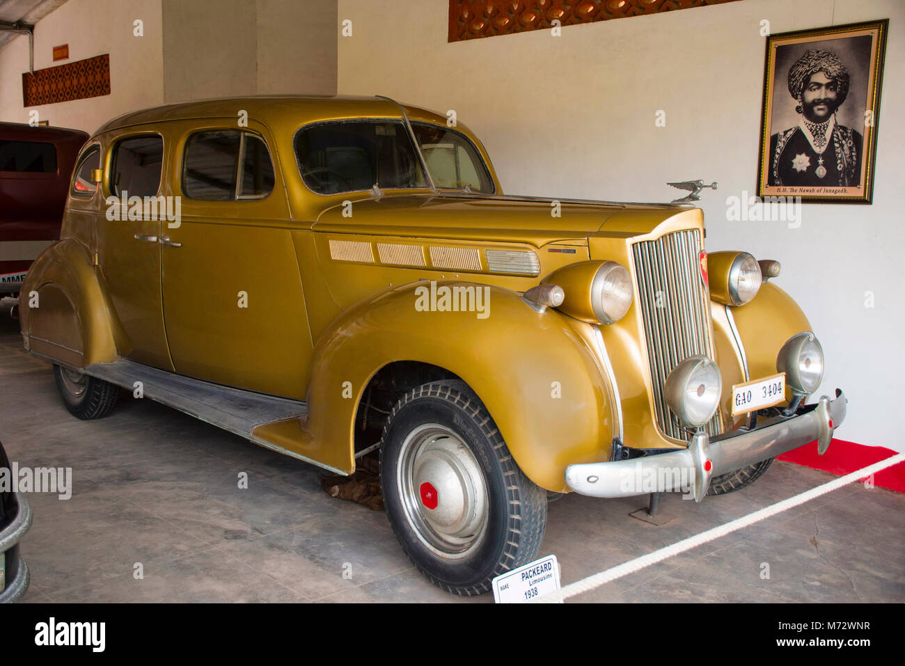 Packard car, dark golden colored card  in Auto World Vintage Car Museum of Ahmedabad Gujarat Stock Photo