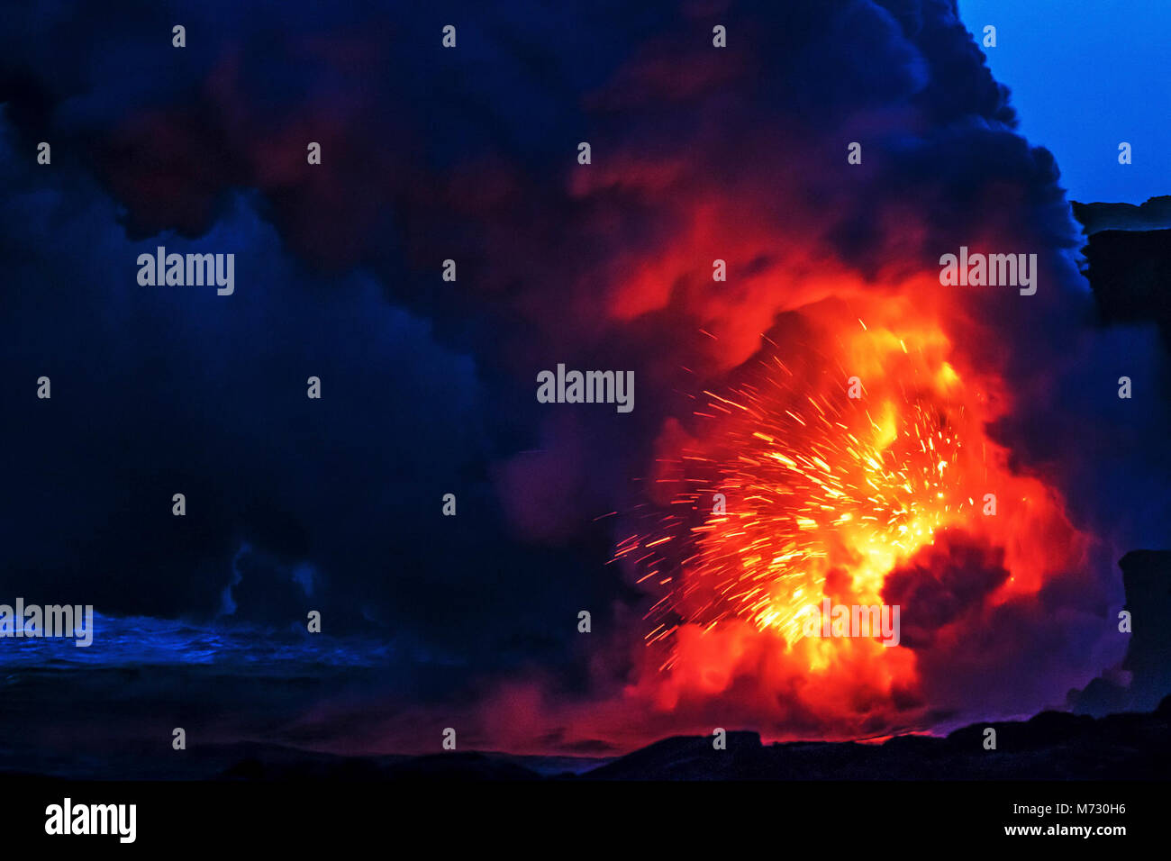 Sunset Kalapana Stock Photo Alamy