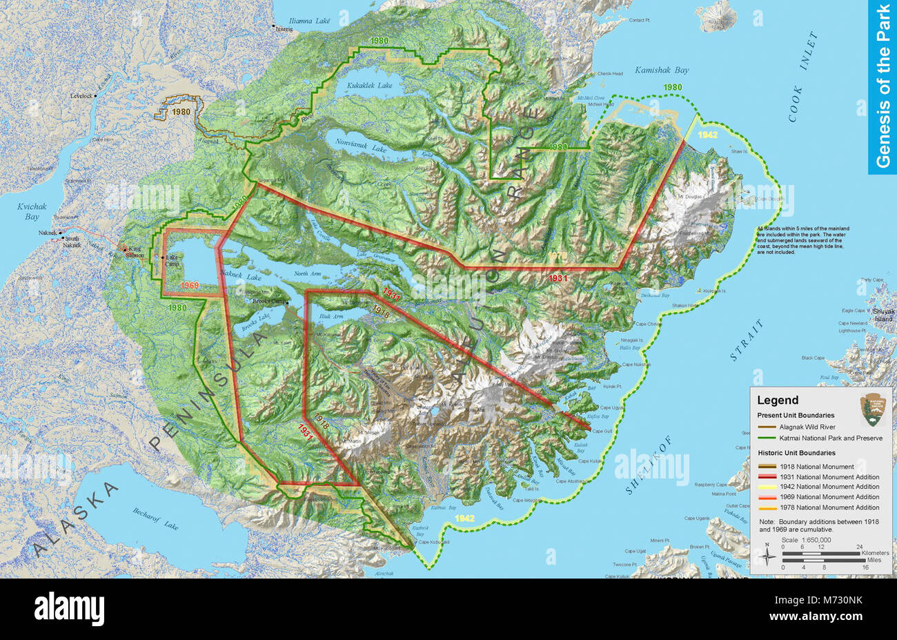 The Genesis of Katmai National Park and Preserve . This map outlines