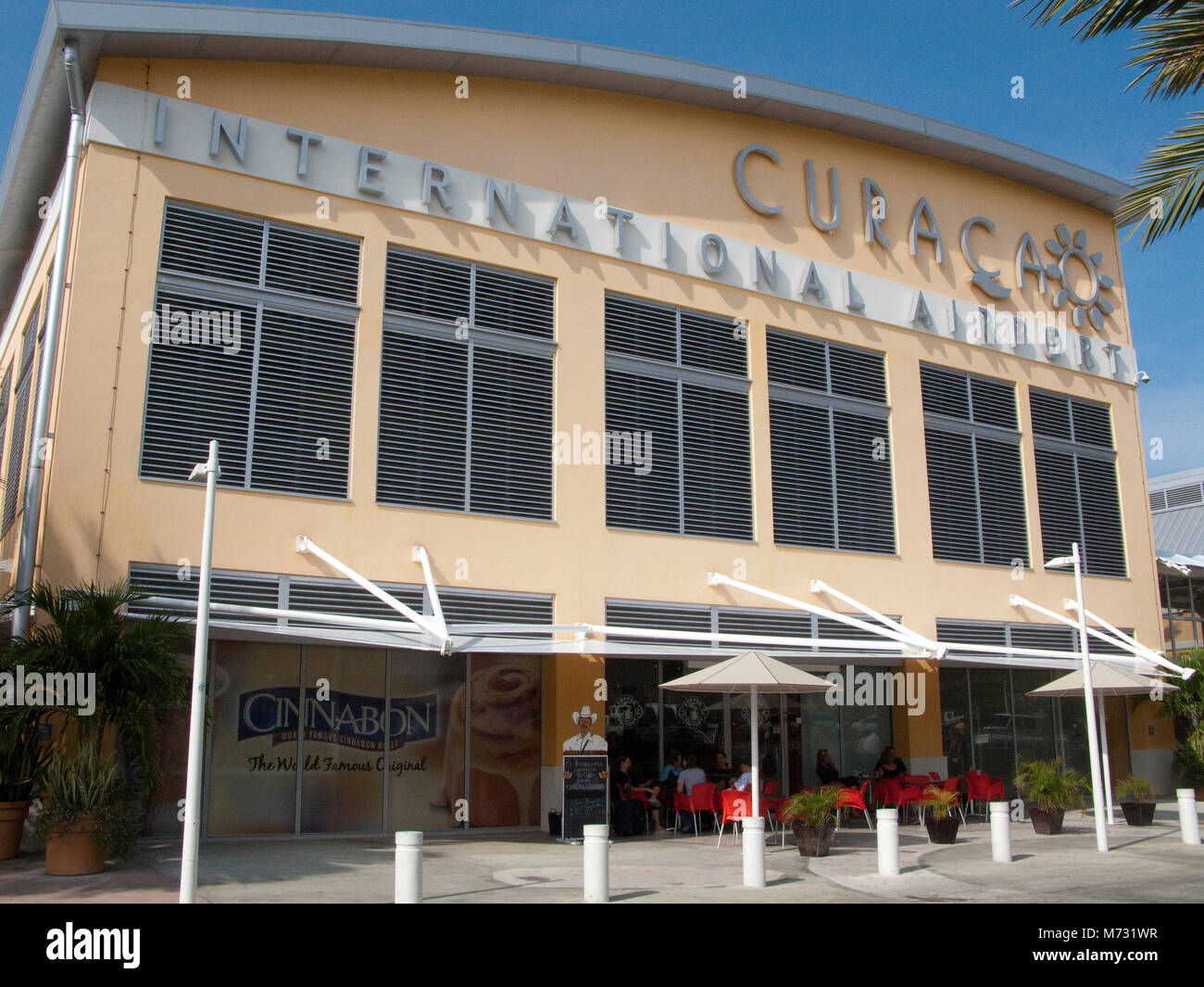 Airport cafe at Hato International Airport, Willemstad, Curacao, Netherlands Antilles, Caribbean, Caribbean sea Stock Photo