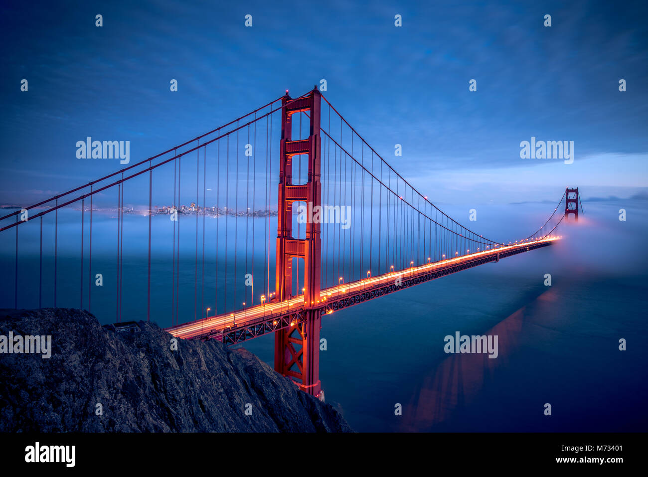 The Golden Gate Bridge at Night Stock Photo - Alamy