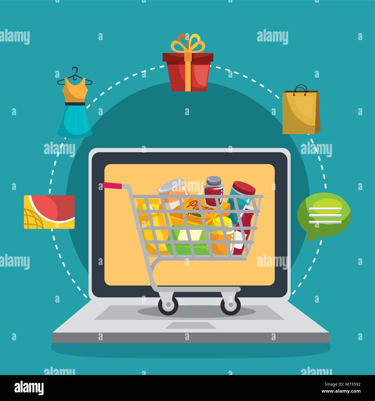electronic commerce set icons Stock Vector Image & Art - Alamy