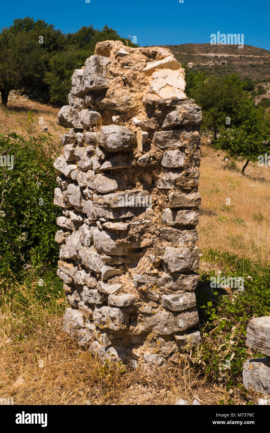 Old Perithia ancient archaeological site in Corfu Stock Photo