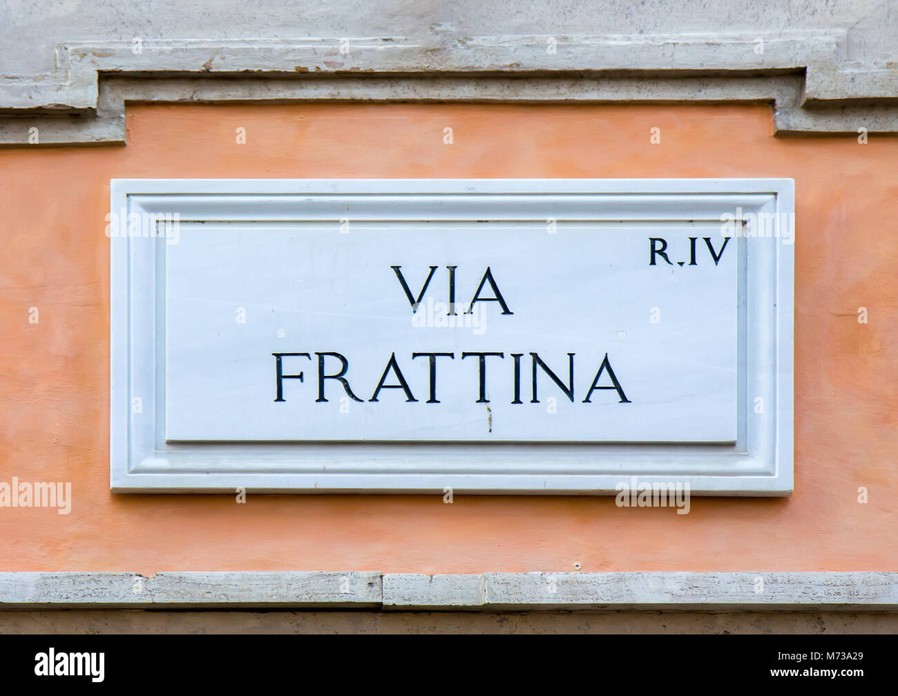 Street sign Via Frattina in Rome, Italy Stock Photo