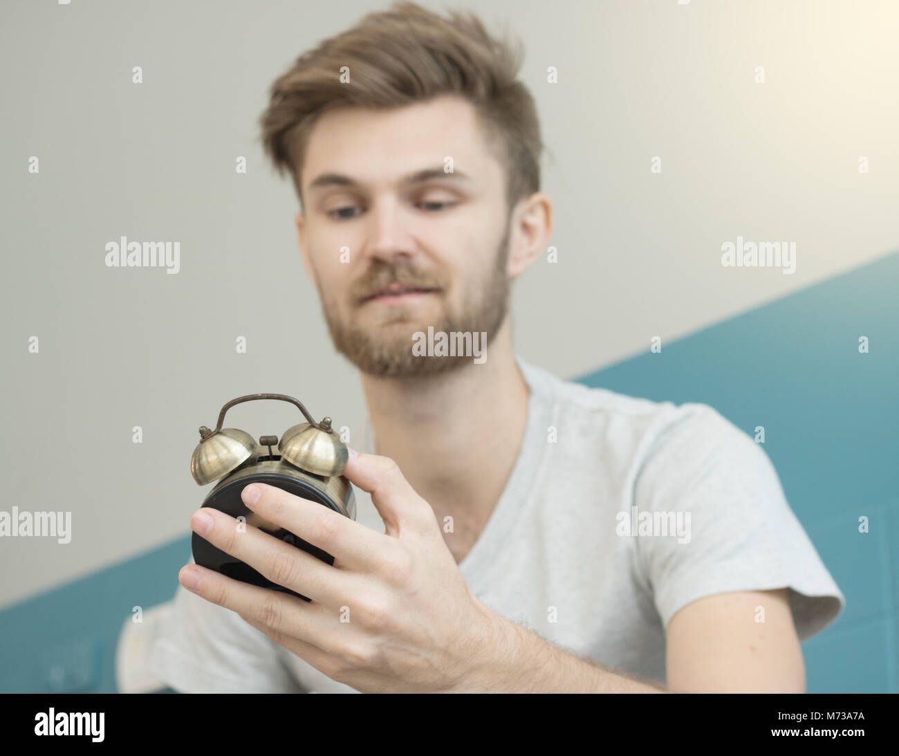 men see clock in the morning Stock Photo - Alamy