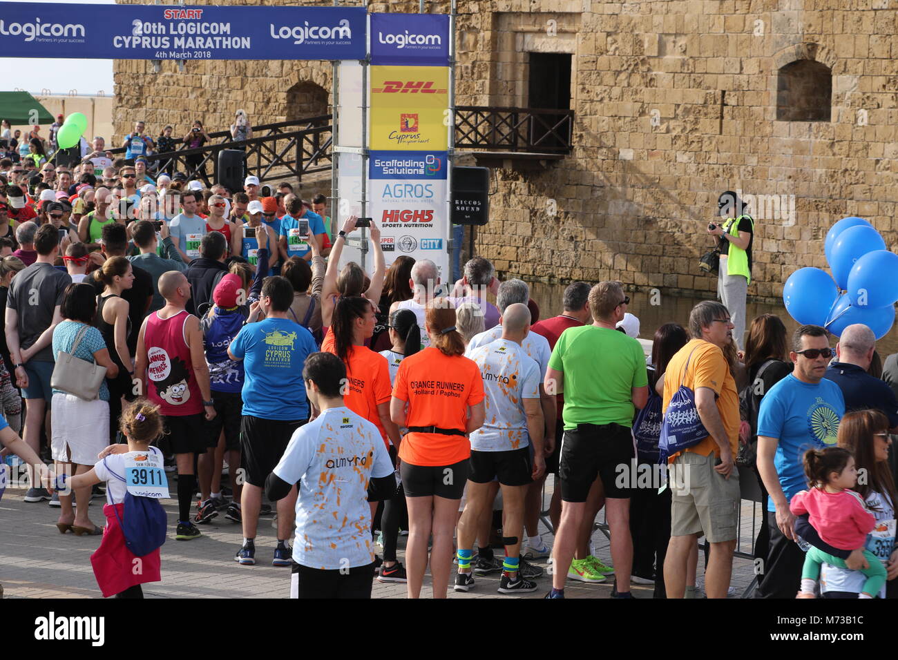 Competitors at the 20th Logicom Cyprus marathon, half marathon, 10KM, 5KM fun run Stock Photo