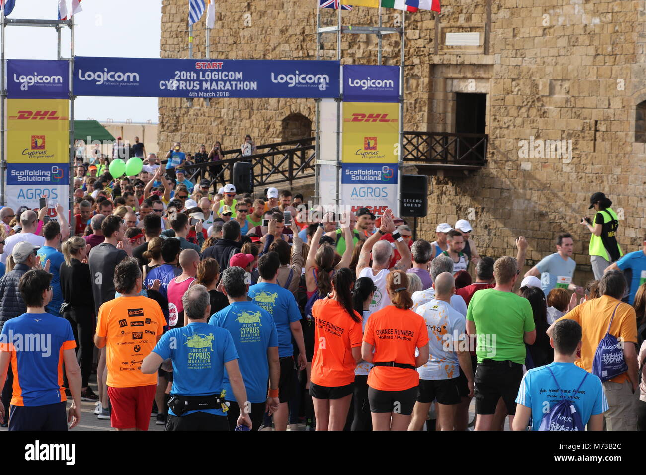 Competitors at the 20th Logicom Cyprus marathon, half marathon, 10KM, 5KM fun run Stock Photo