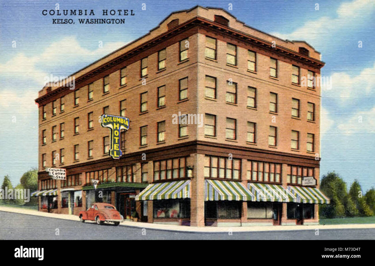 A photograph of the Columbia Hotel, an iconic building that once stood ...