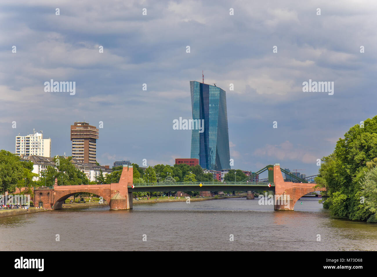 River and skyscraper in Frankfurt am Main, Germany Stock Photo - Alamy