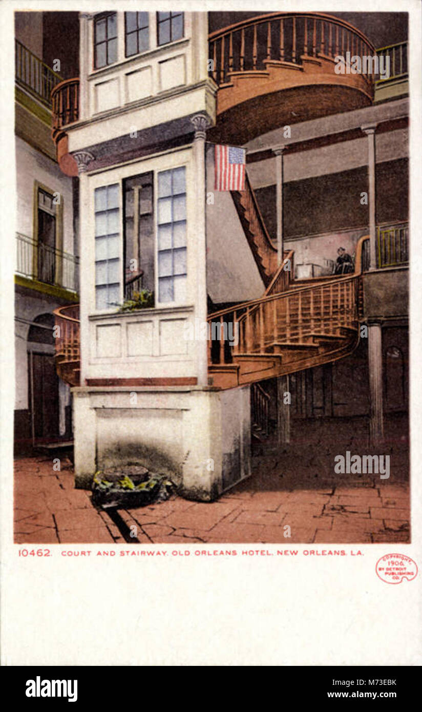 Court and Stairway, Old Orleans Hotel (NBY 3709) Stock Photo