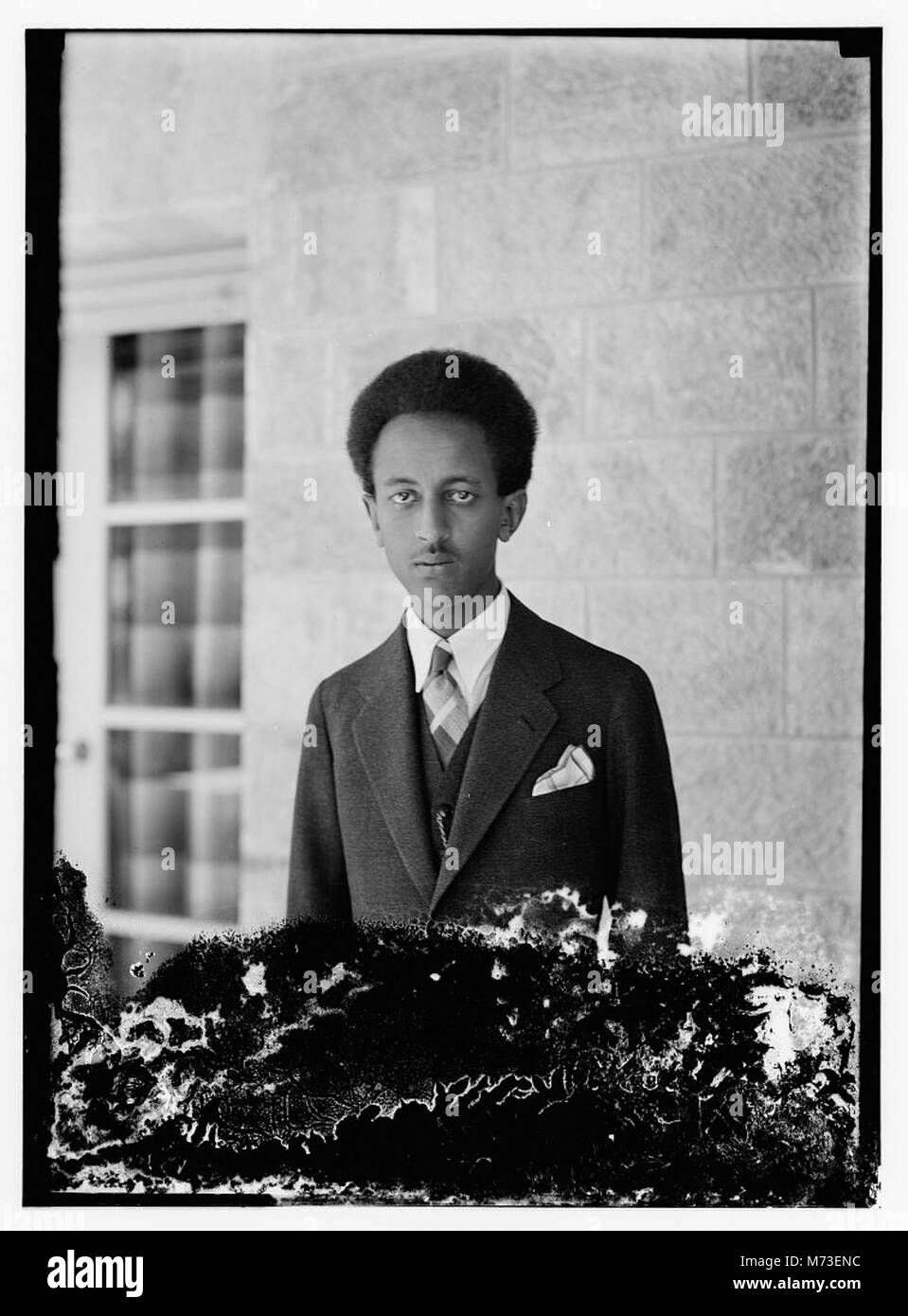 Crown Prince Asfa Wossen, son of Emperor Haile Selassie of Ethiopia, in Jerusalem LOC matpc.10377 Stock Photo