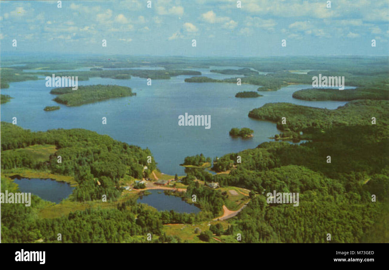 Aerial view of beautiful lake Namekagon, in the heart of the