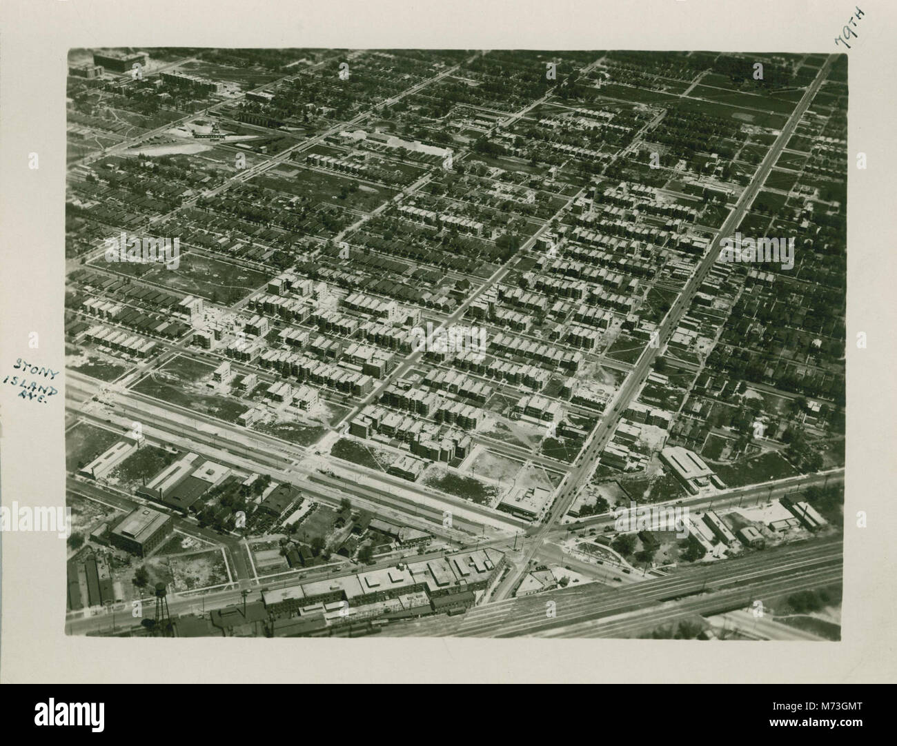 An aerial photograph of Chicago taken in 1925, featuring the area of ...