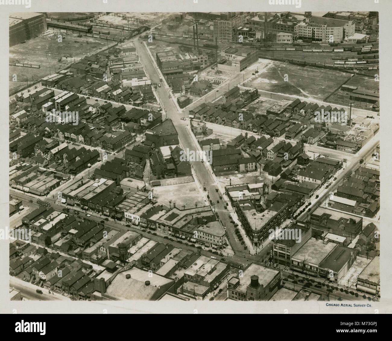 Aerial View of Chicago, Ashland and 47th, looking North East, 1928 (NBY