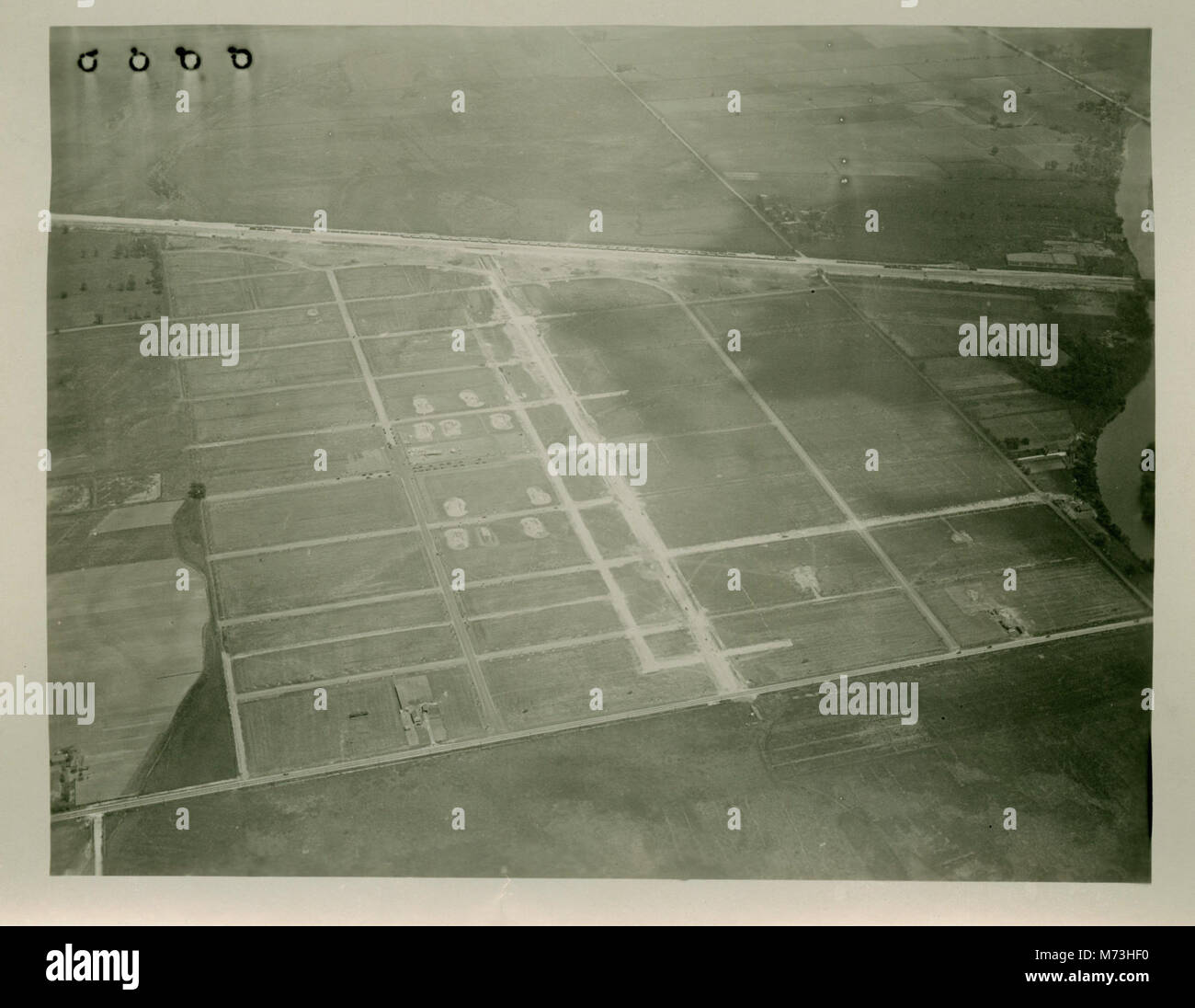 Aerial photograph of suburban Chicago from 1925, showcasing a wide ...