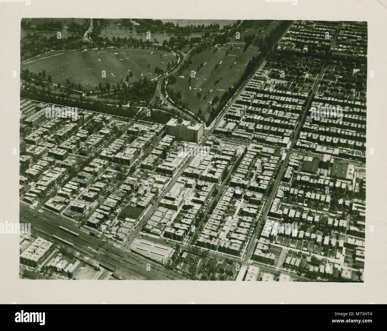 This aerial view from 1925 shows the southwest area of suburban Chicago ...