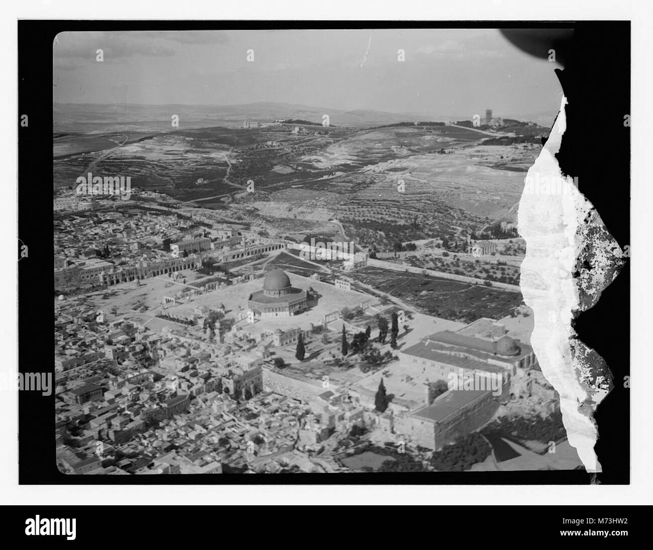 Aerial view of Temple Mount and Western Wall from southwest LOC matpc