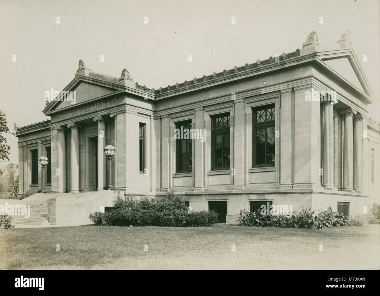 The Evanston Public Library in Evanston, Illinois, photographed in the