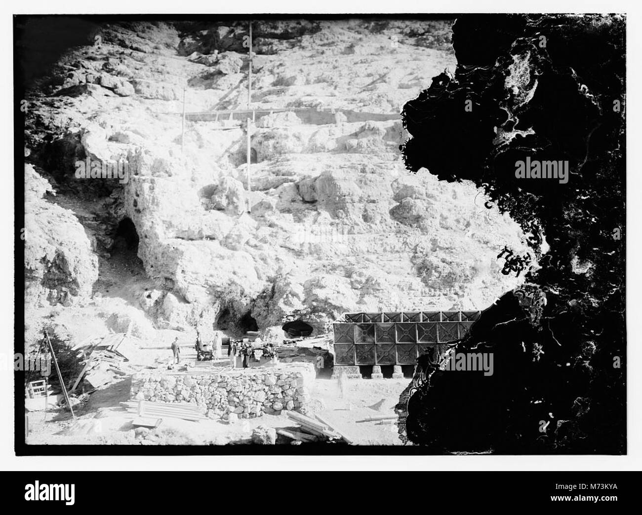 A photograph documenting the Ain Farah water supply, illustrating the ...