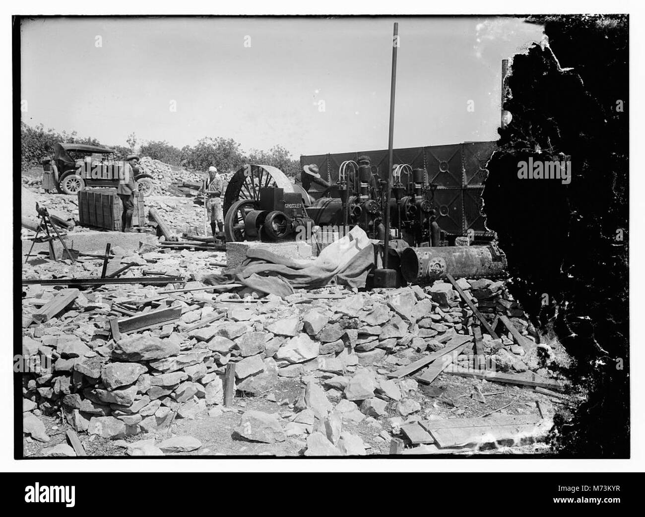 A photograph documenting the Ain Farah water supply, an important ...