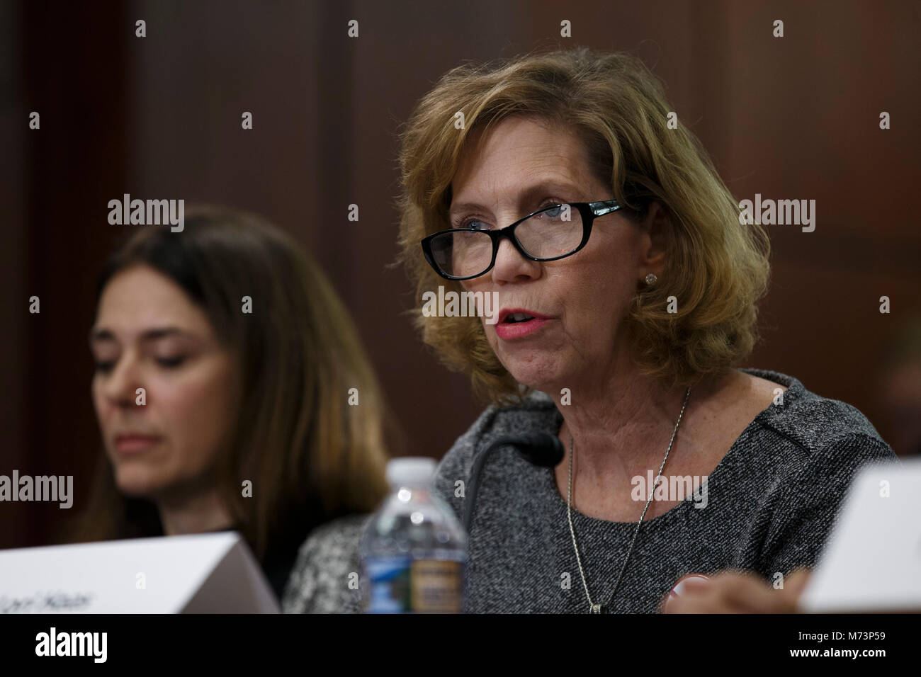 Washington, USA. 07th Mar, 2018. Lori Haas, the mother of a survivor of