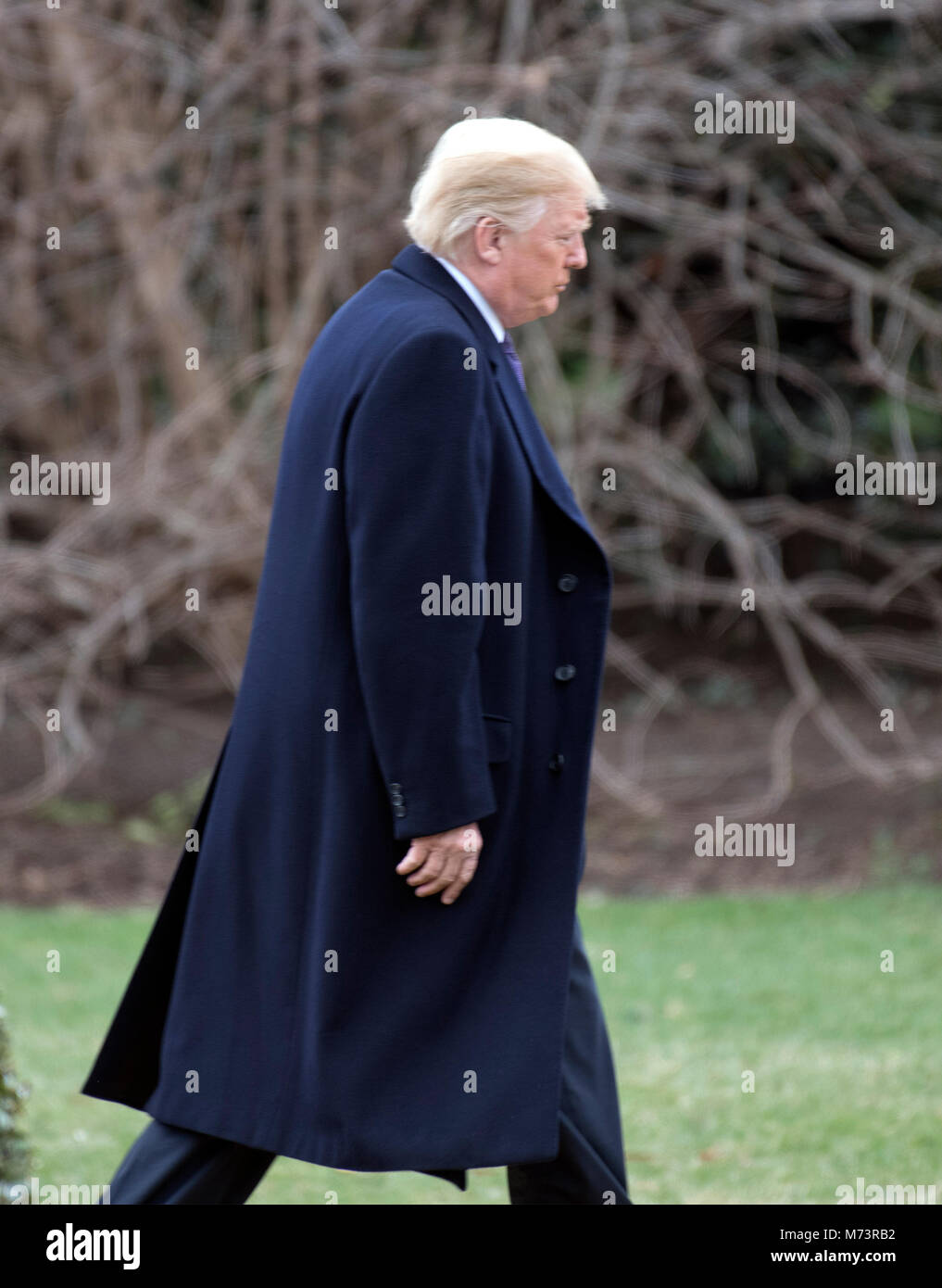 United States President Donald J. Trump walks to the Oval Office as he ...
