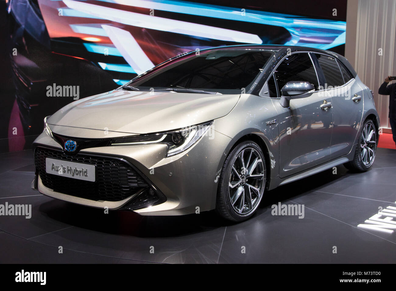 Geneve, Switzerland. 6th March, 2018. New 2018 Toyota Auris Hybrid  presented at the 88th Geneva International Motor Show. Credit:  JLBvdWOLF/Alamy Live News Stock Photo - Alamy