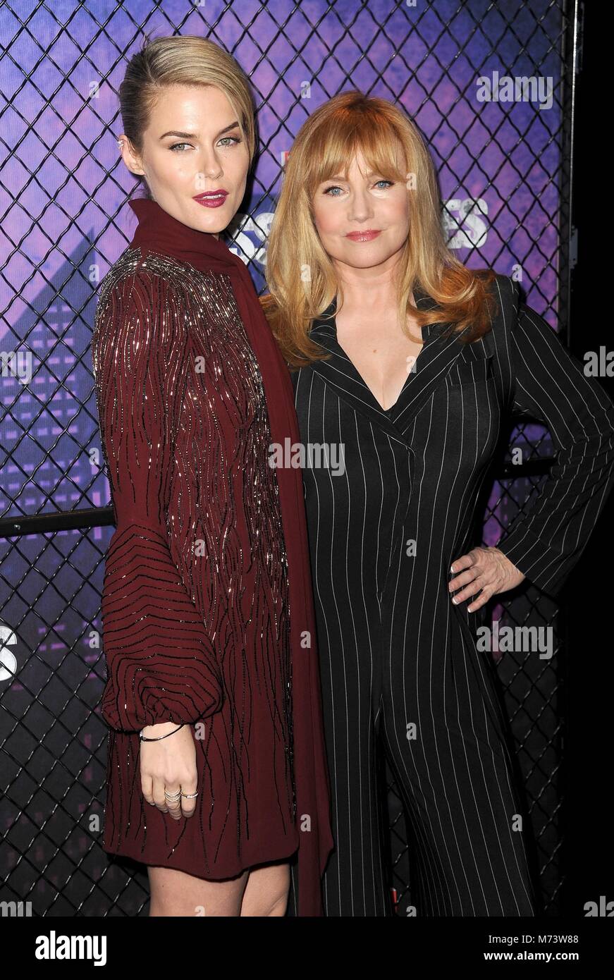 Rachael Taylor, Rebecca De Mornay at arrivals for MARVEL’S JESSICA JONES Season 2 Premiere, AMC Loews Lincoln Square, New York, NY March 7, 2018. Photo By: Kristin Callahan/Everett Collection Stock Photo