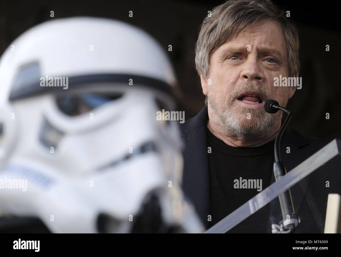 Los Angeles, California, USA. 8th Mar, 2018. Actor Mark Hamill, attends his Hollywood Walk of Fame Star ceremony where he was the recipient of the 2,630th star on the Hollywood Walk of Fame in the category of Motion Pictures on March 8, 2018 in Los Angeles. Credit: Ringo Chiu/ZUMA Wire/Alamy Live News Stock Photo