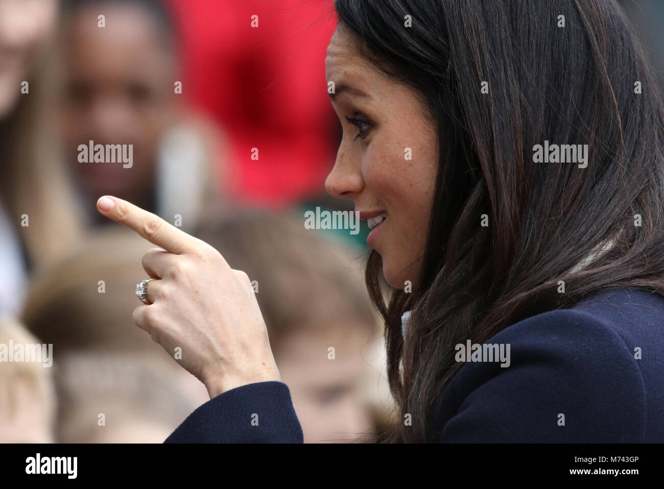 Birmingham, UK. 8th March, 2018. HRH Prince Harry (of Wales) and Meghan Markle, on a walkabout on International Women's Day in Birmingham at Millennium Point, Birmingham, on March 8, 2018. Credit: Paul Marriott/Alamy Live News Stock Photo