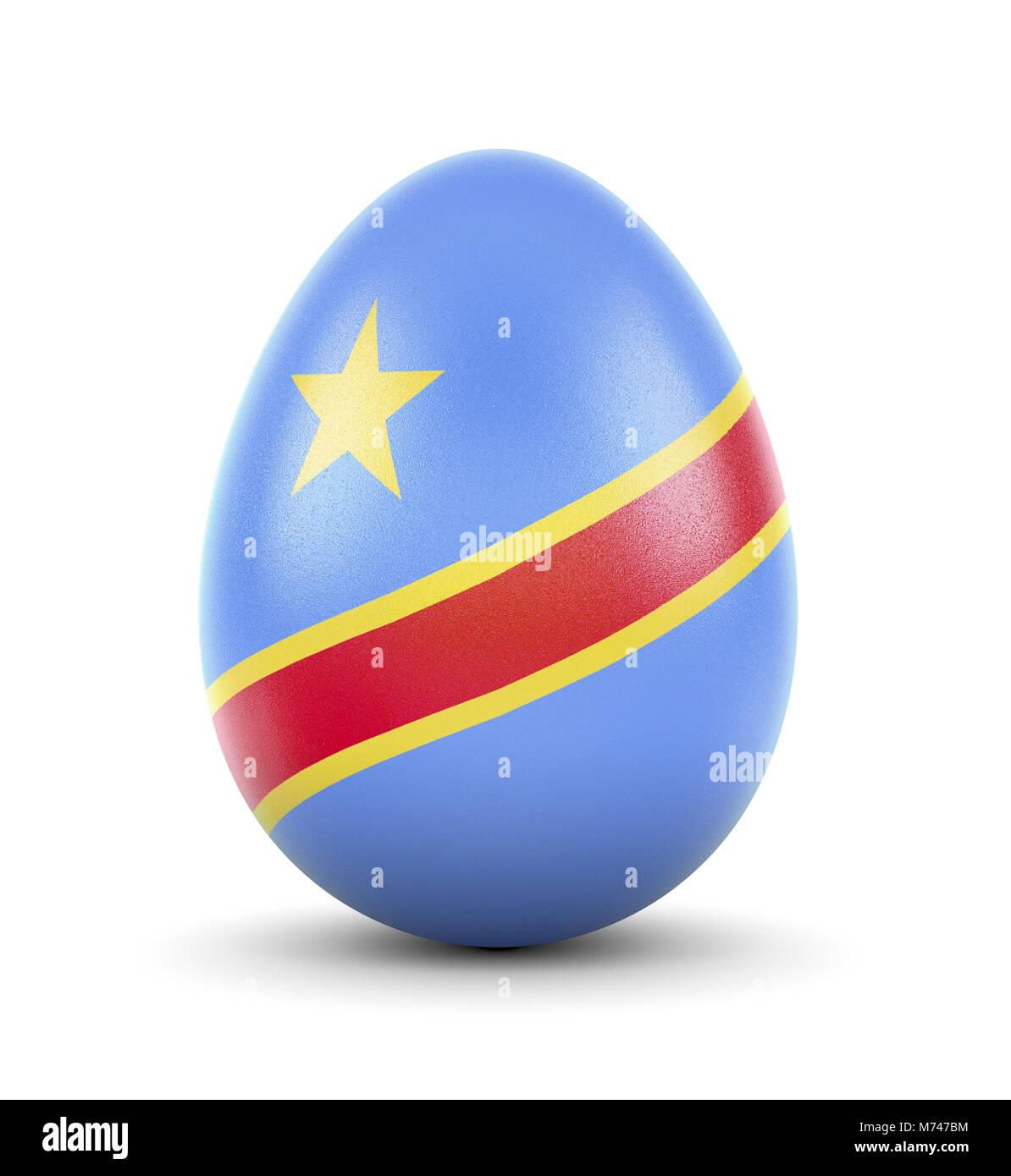 High quality realistic rendering of an glossy egg with the flag of Democratic Republic of the Congo.(series) Stock Photo