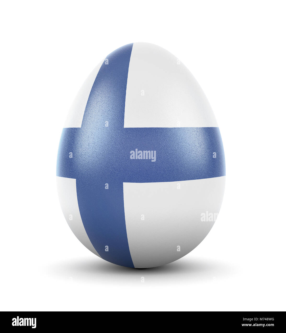 High quality realistic rendering of an glossy egg with the flag of Finland.(series) Stock Photo