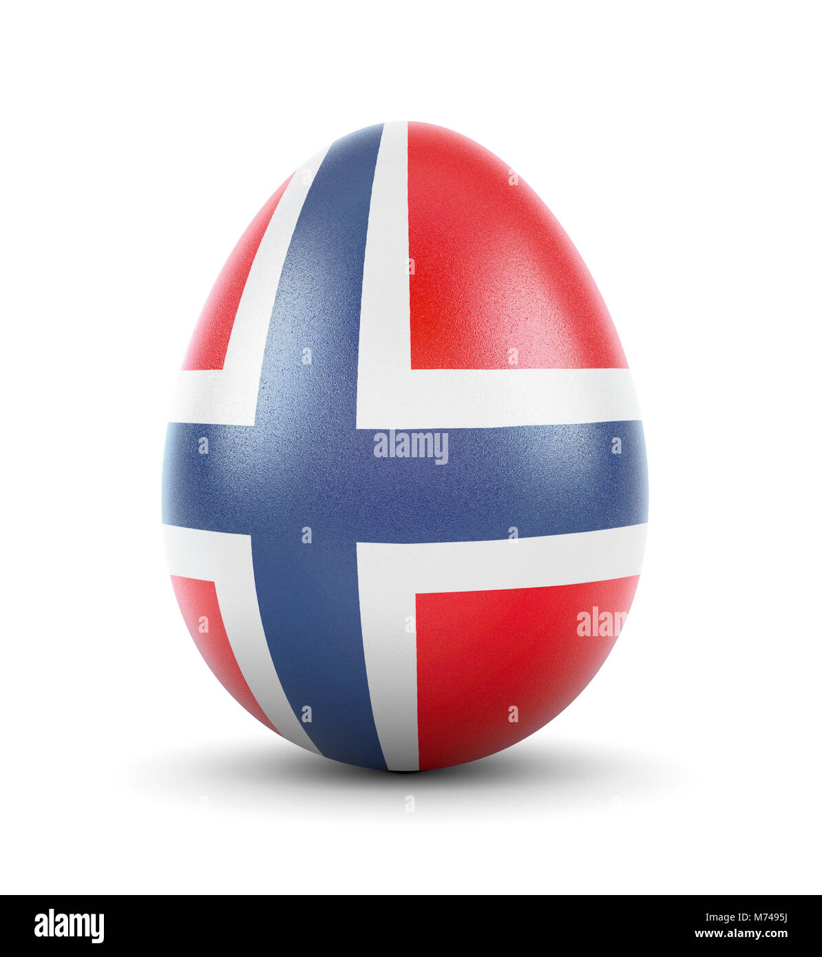 High quality realistic rendering of an glossy egg with the flag of Norway.(series) Stock Photo