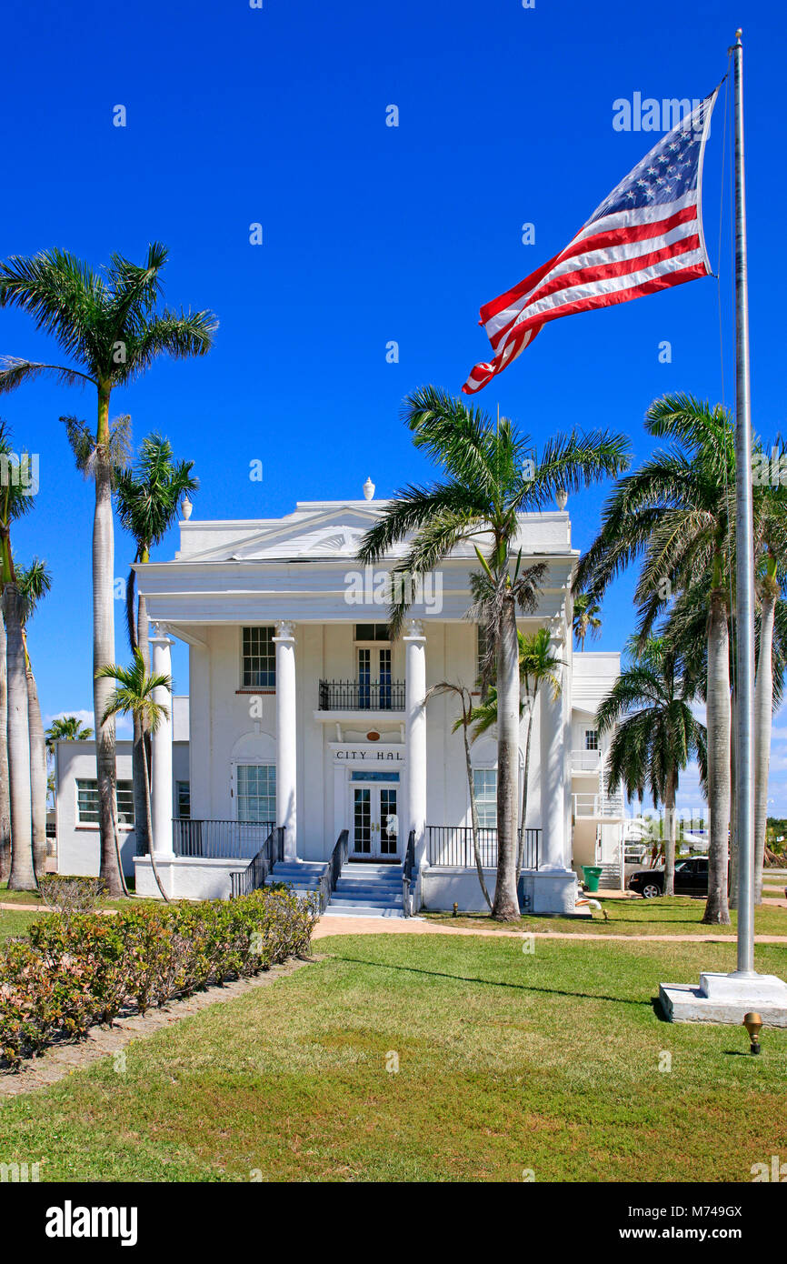 The Old Collier County Courthouse, a historic  building located in Everglades City, Florida USA Stock Photo