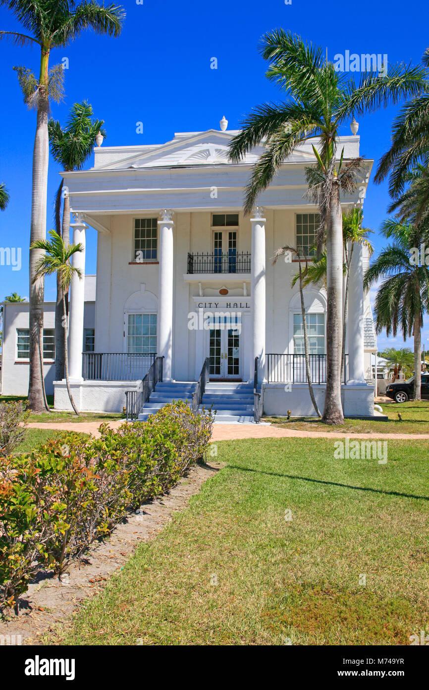 The Old Collier County Courthouse, a historic  building located in Everglades City, Florida USA Stock Photo