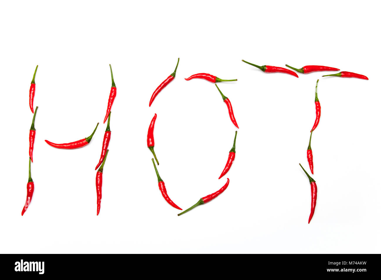 Chili peppers spelling the word hires stock photography and images Alamy