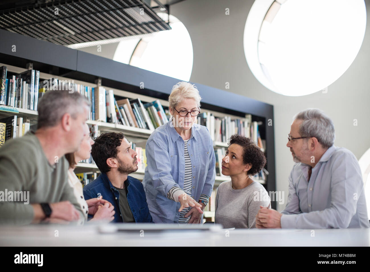 Mature students on adult education course Stock Photo